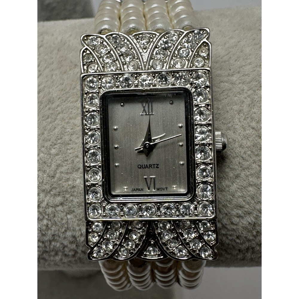 F92336-1/P Ladies Tank Watch‎ New Battery Faux Pearl 19MM 6.5" M69